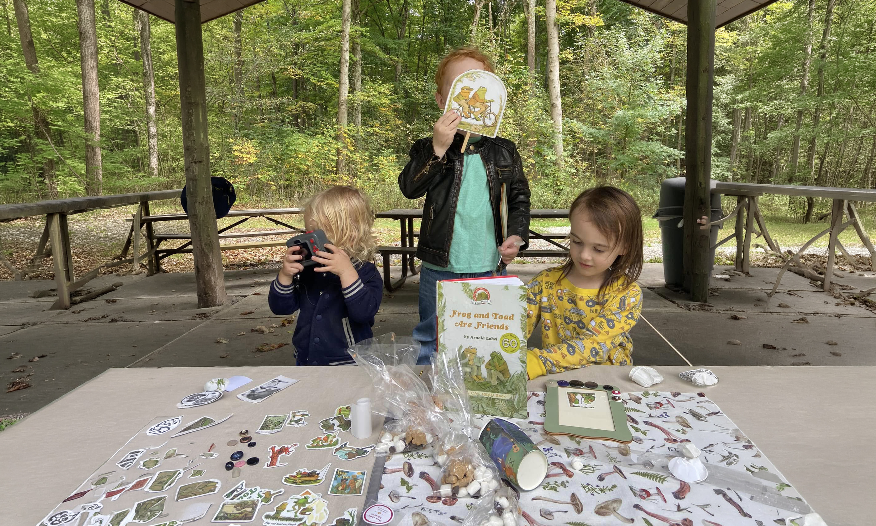 Homeschool children learning and playing together